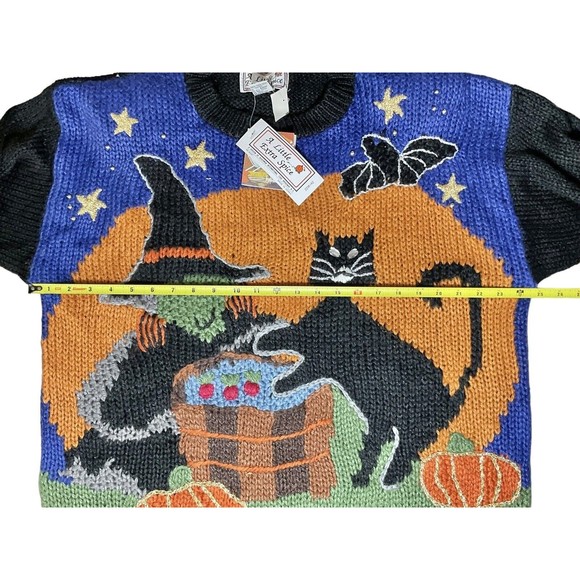 Womens Halloween Sweater 22W/42/2XL NEW’95 Handknit A Little Extra Spice Pullovr - Picture 8 of 14